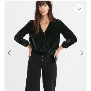 Madewell velvet wrap top - NEW WITH TAGS